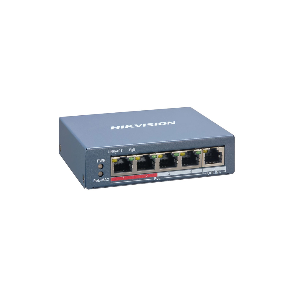 Hikvision DS-3E0105P-E Unmanaged 4-Port 100 Mbps PoE+ Switch